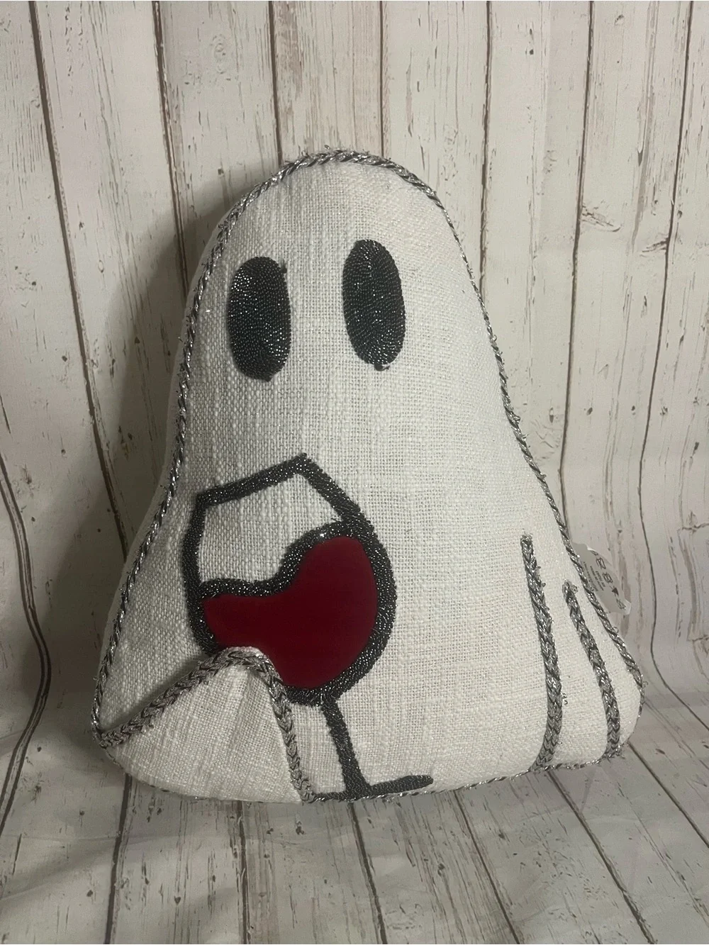 Martha Stewart Halloween Ghost Pillow With Wine Glass